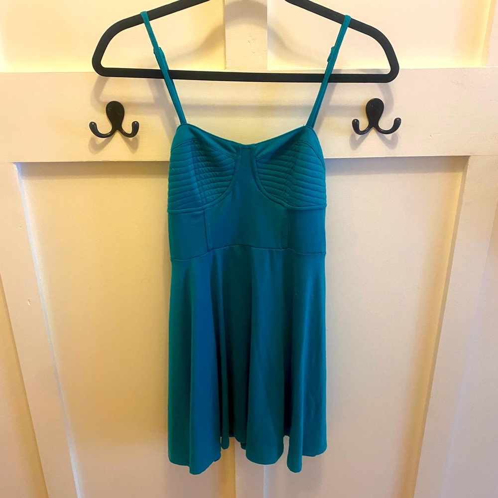 Teal spaghetti strap dress